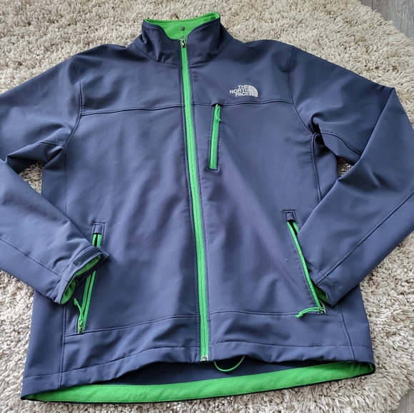 The north face size Medium Apex Bionic Soft Shell Full Zip Blue Jacket Coat Tnf